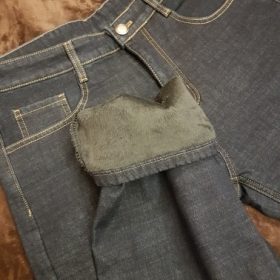 2020 Winter  Men's Warm Slim Fit Jeans Fleece Stretch photo review